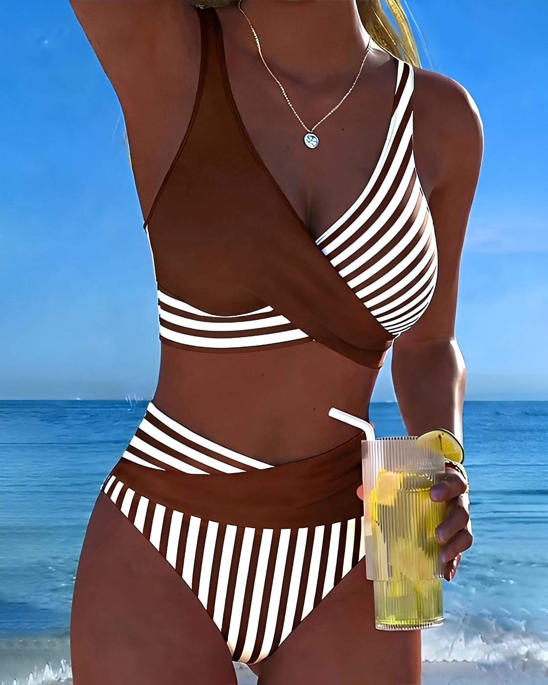 Angelica - Bikini Elegante a Rayas