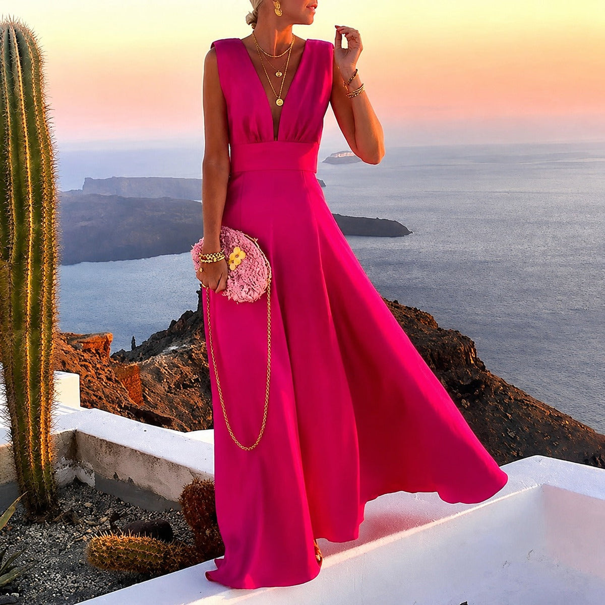 Kaylee - Vestido Maxi sin Mangas Estiloso