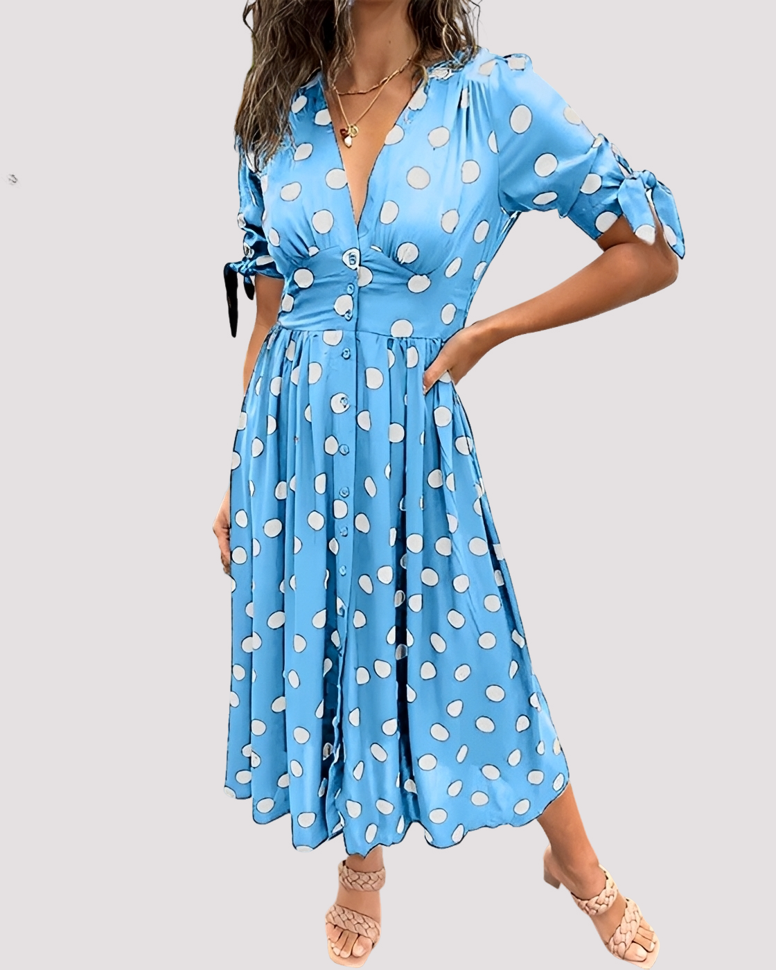 Nicole - Vestido de Lunares Elegante