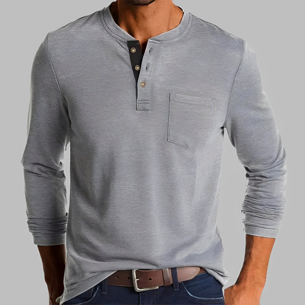 Dalton - Camisa Henley de Manga Larga