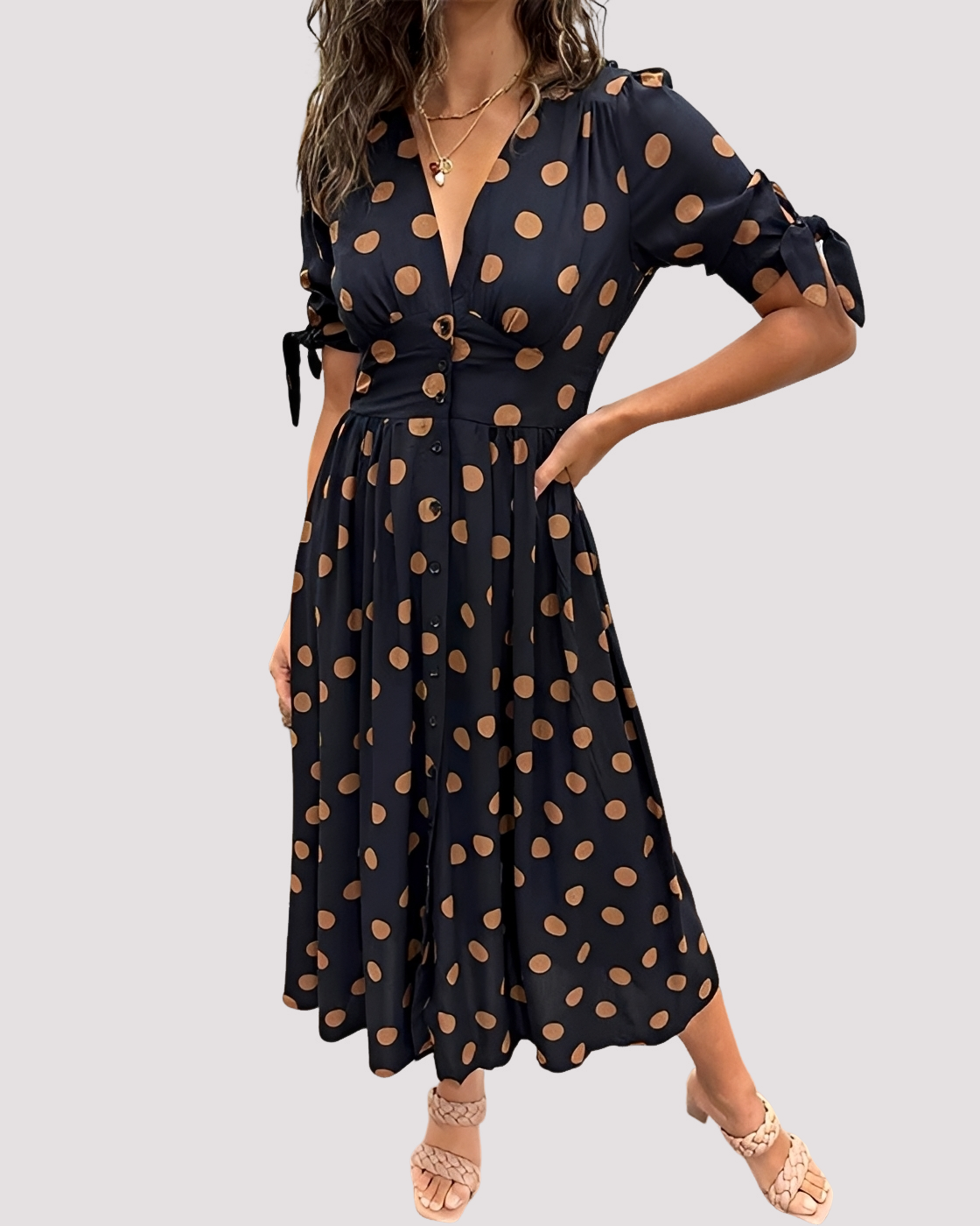 Nicole - Vestido de Lunares Elegante