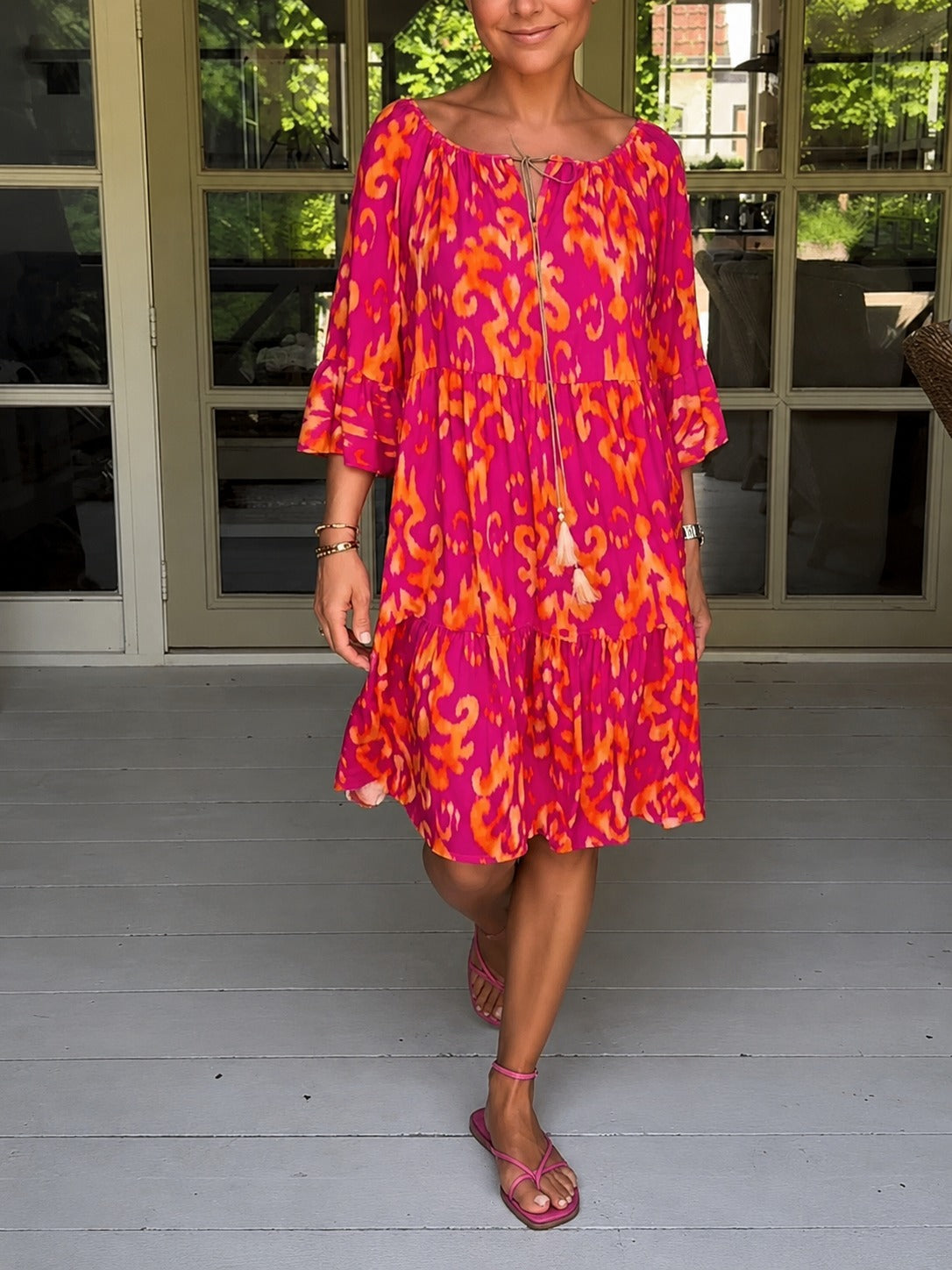 Jamie - Vestido Suelto con Mangas de Campana