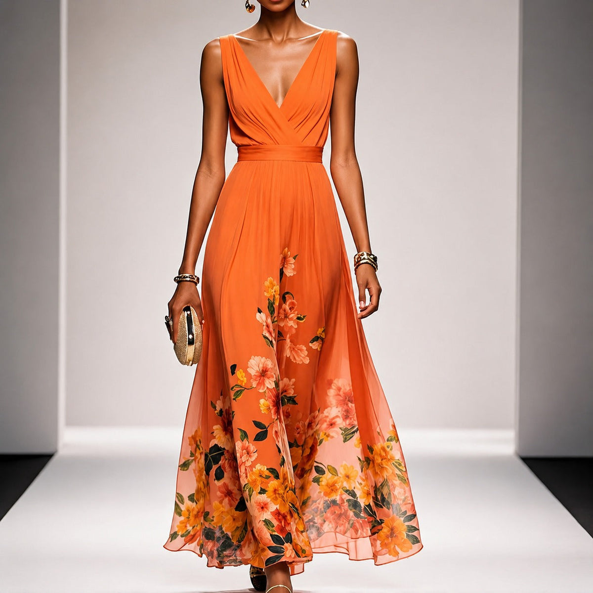 Tanisha - Vestido Maxi de Chifón Floral