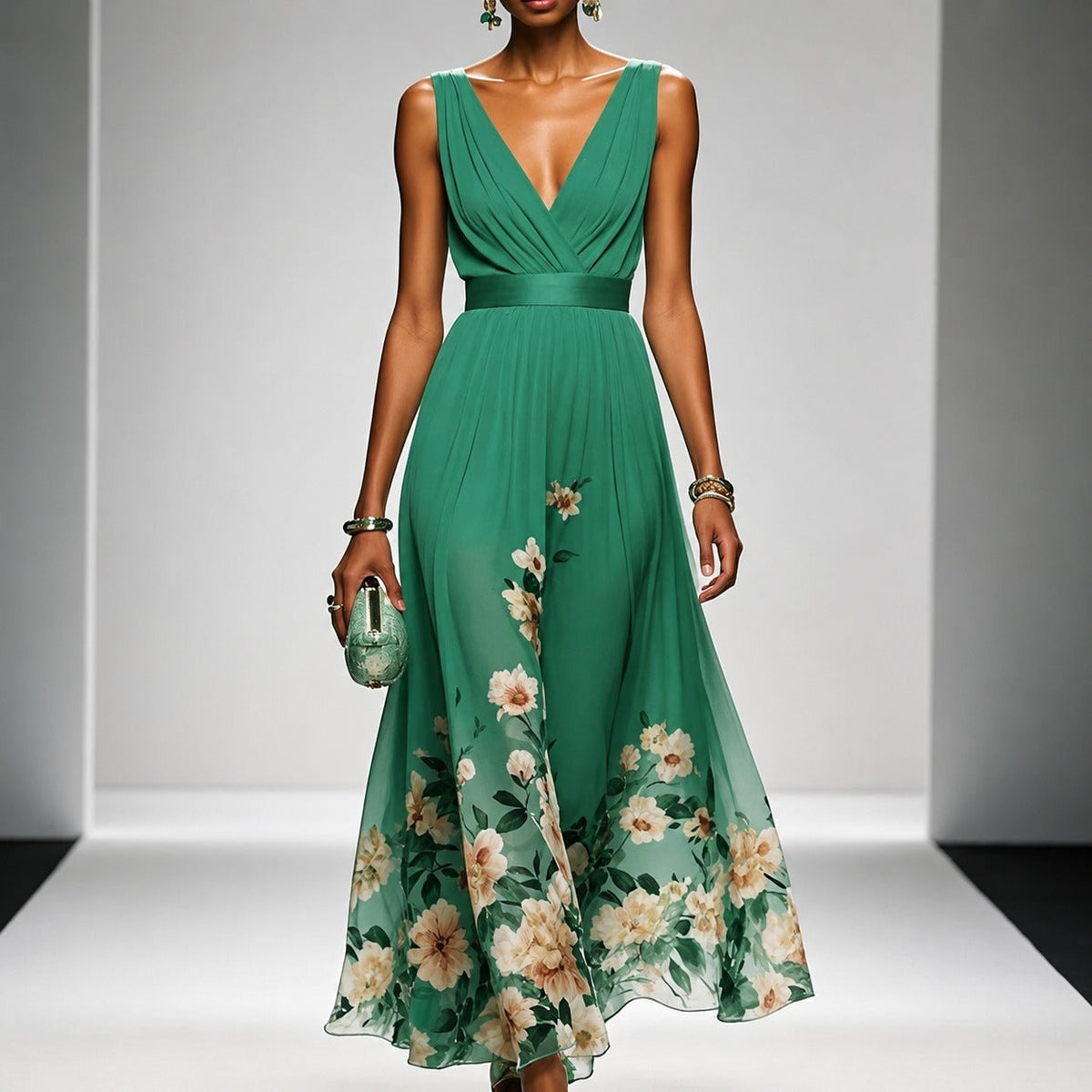 Tanisha - Vestido Maxi de Chifón Floral