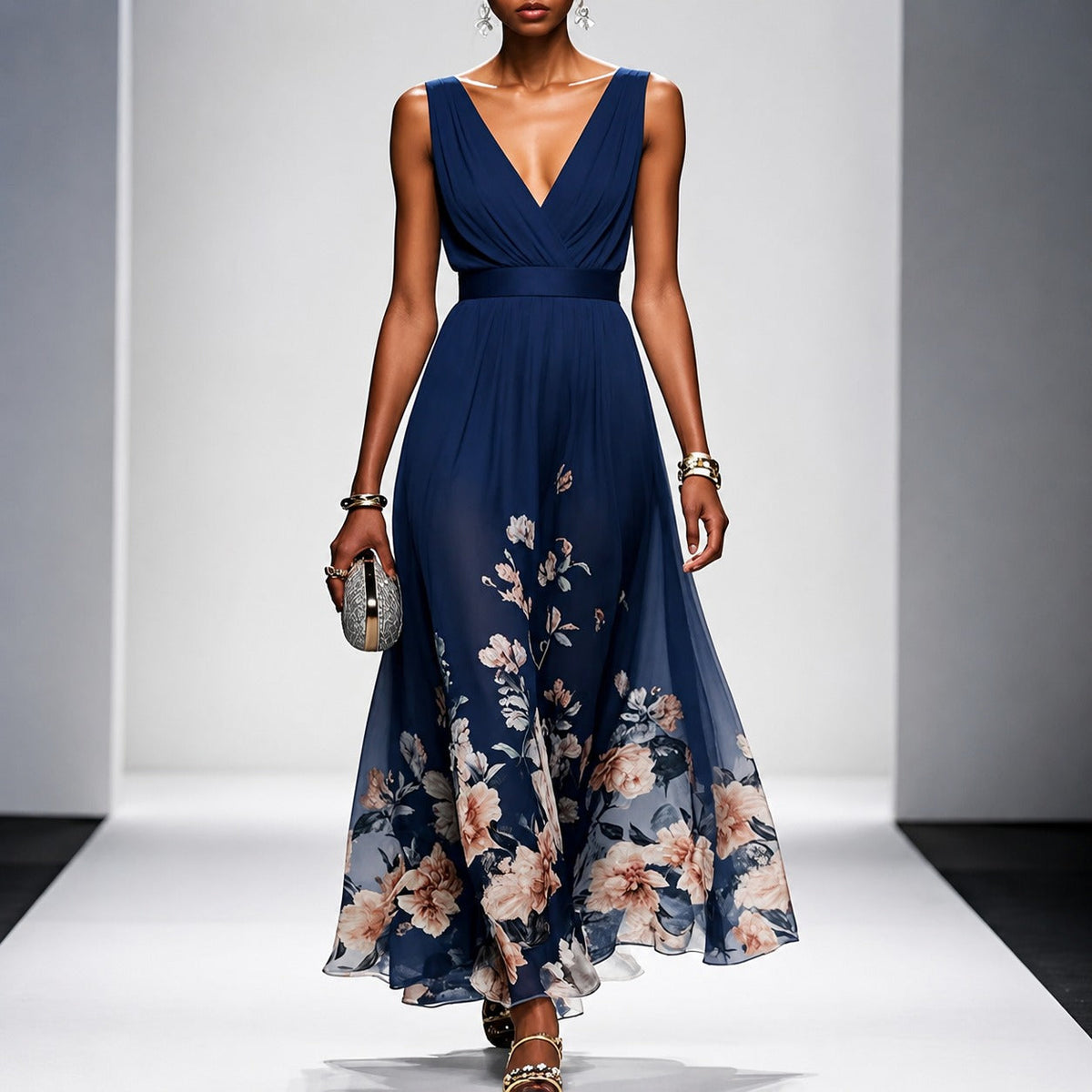 Tanisha - Vestido Maxi de Chifón Floral