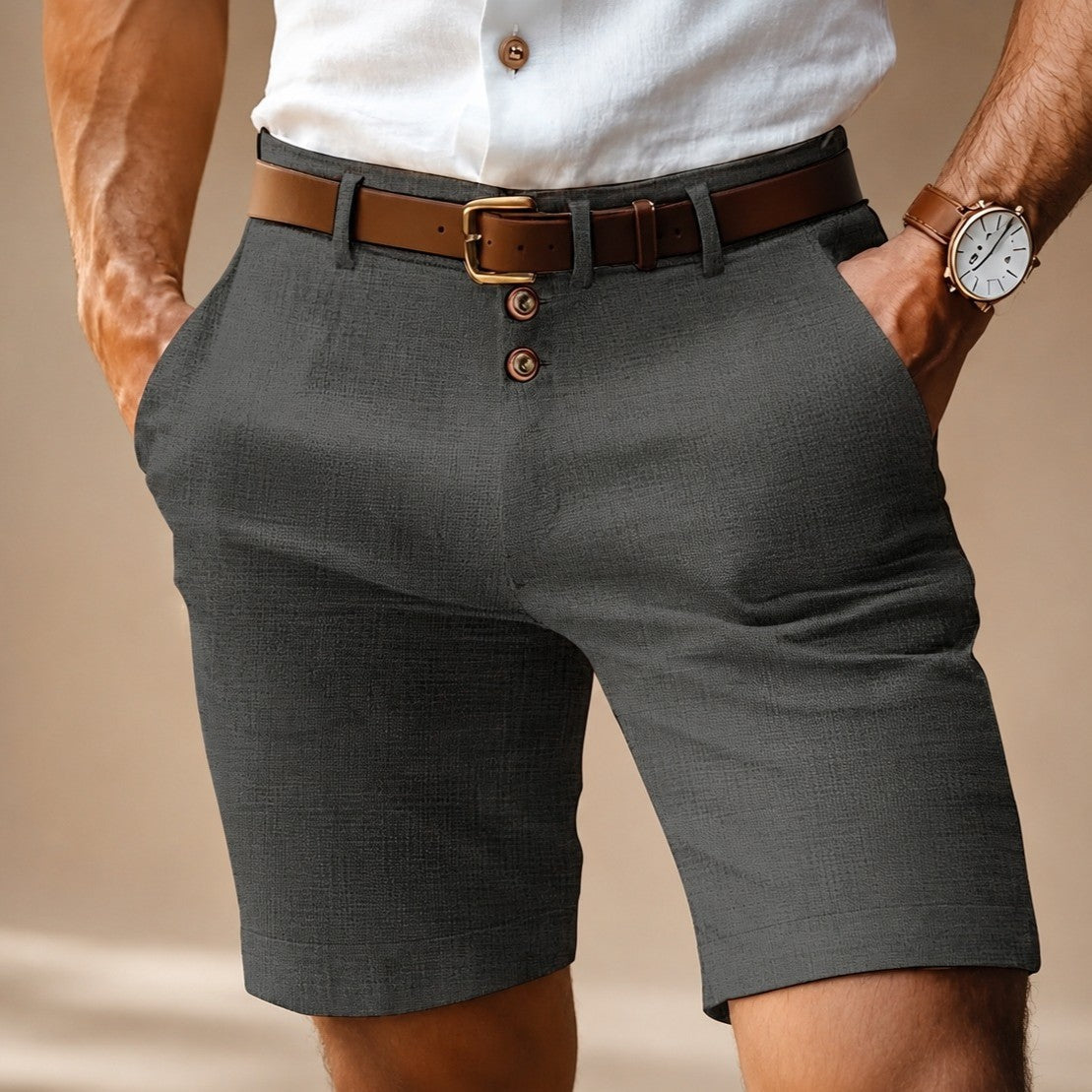 Herbie - Pantalones cortos casuales con botones