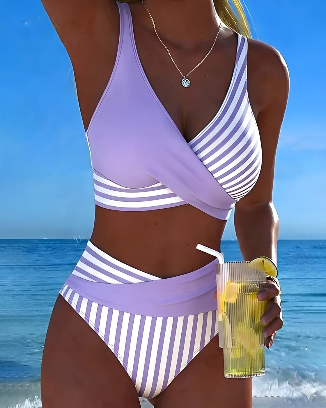 Angelica - Bikini Elegante a Rayas