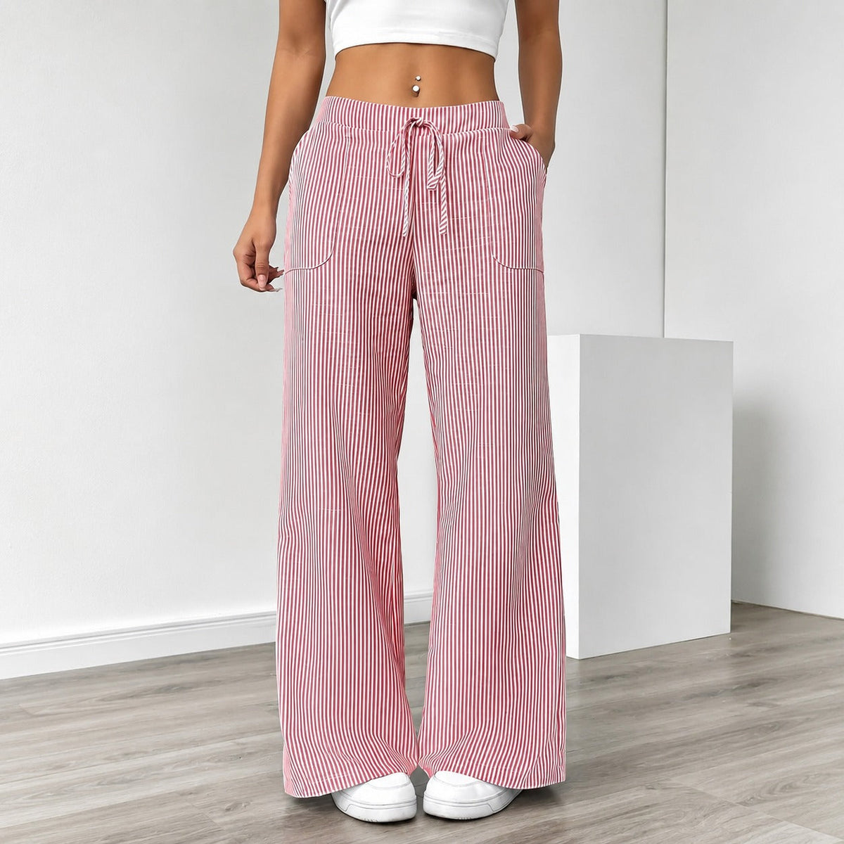 Amanda - Pantalones a Rayas Cómodos con Bolsillos