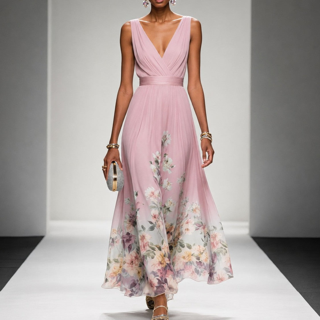 Tanisha - Vestido Maxi de Chifón Floral