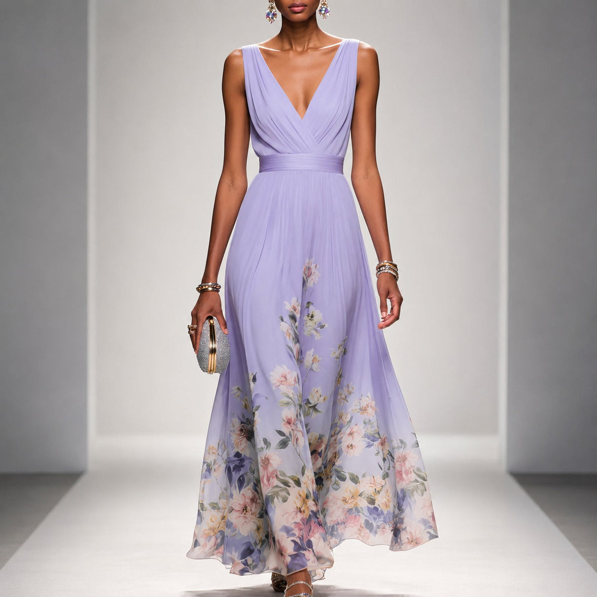 Tanisha - Vestido Maxi de Chifón Floral