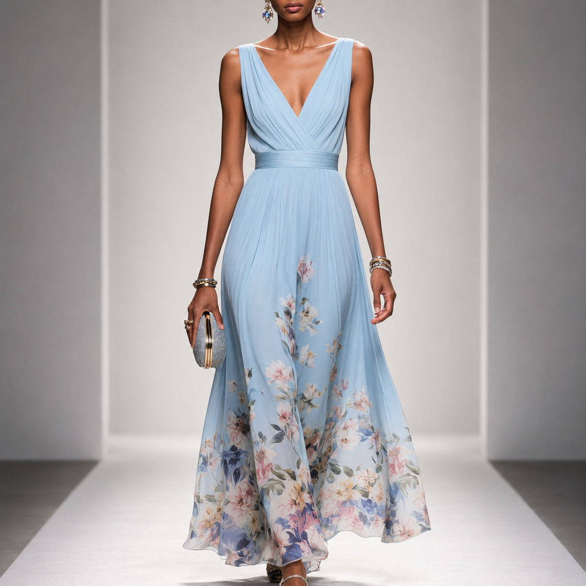 Tanisha - Vestido Maxi de Chifón Floral