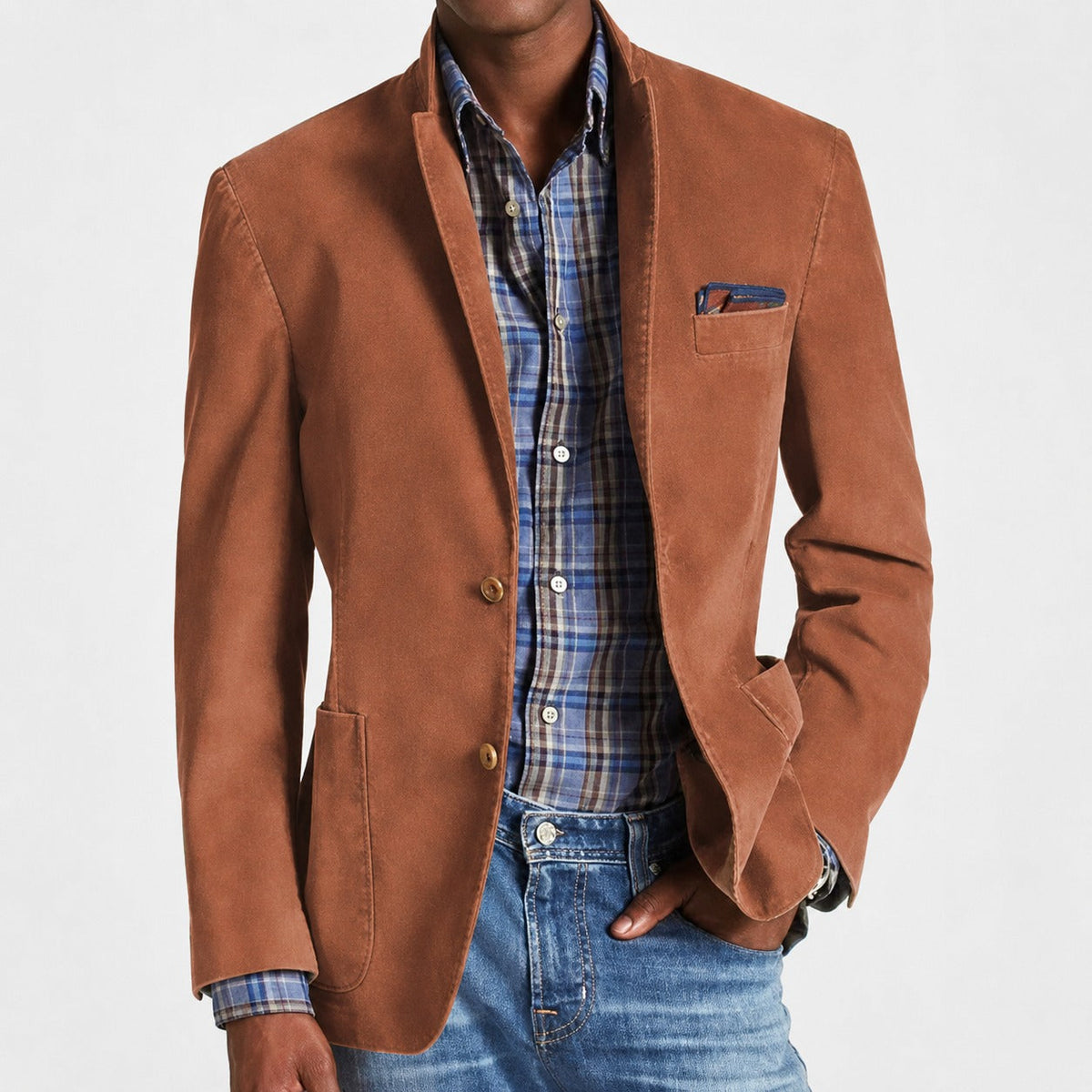 Marco - Blazer Retro de Una Sola Botonadura