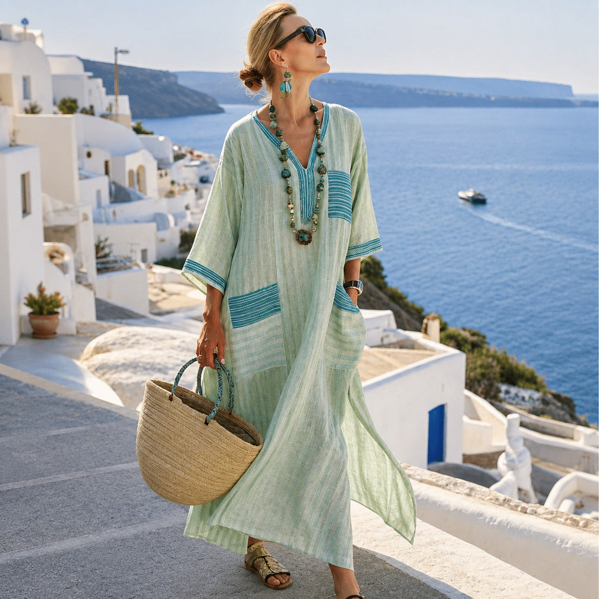 Aiza - Vestido Midi Bohemio Estampado