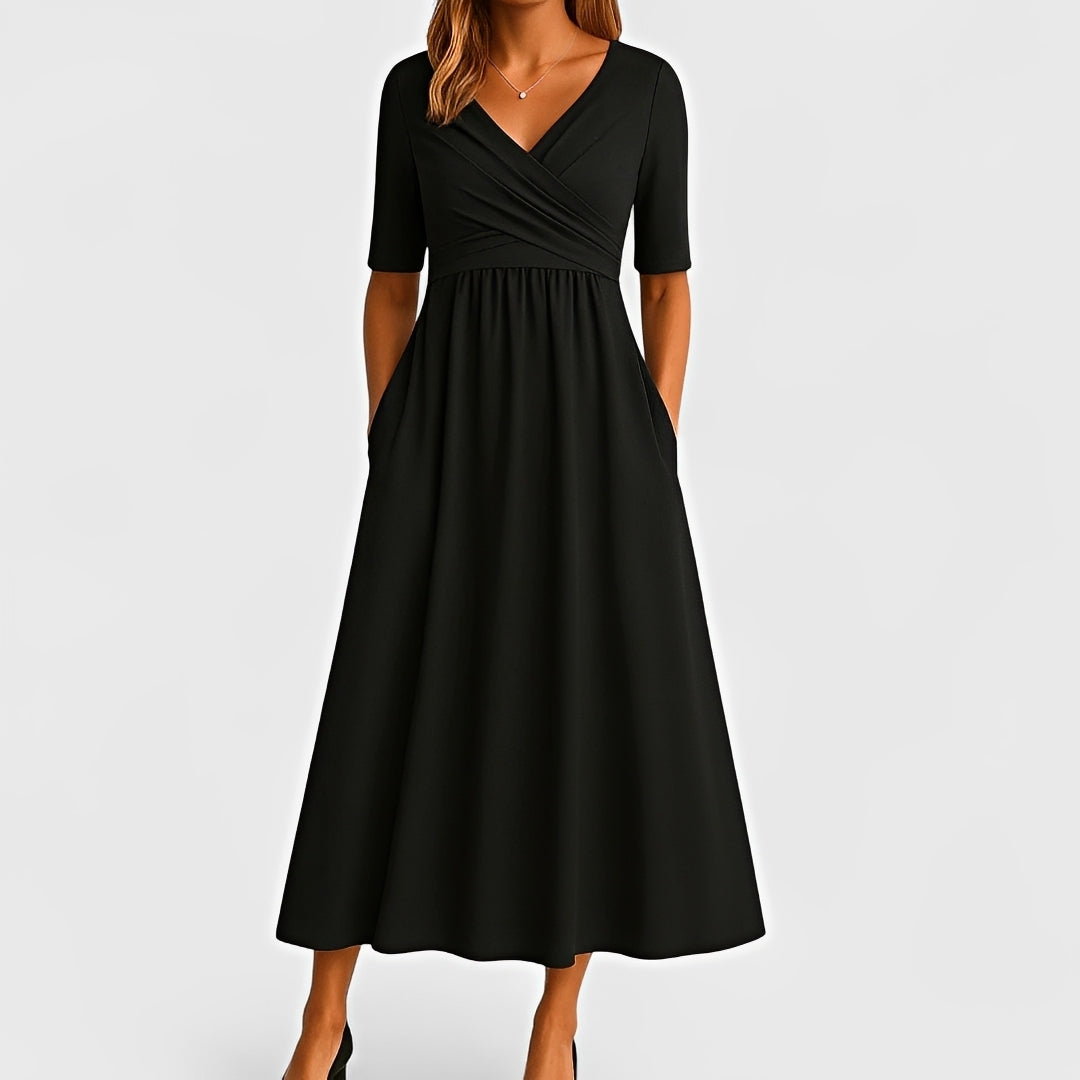 Piper - Vestido Midi de Manga Corta