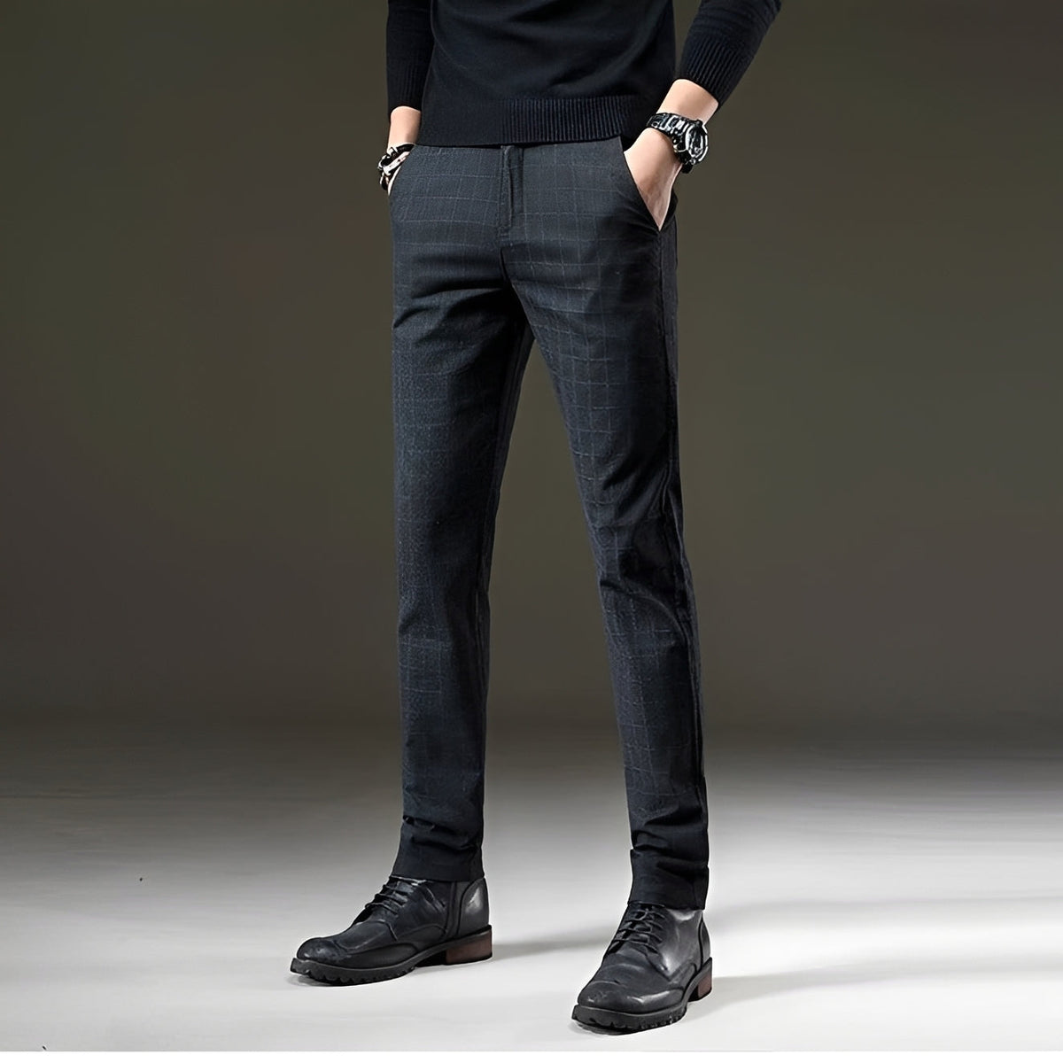 Kristian - Pantalones Elegantes con Patrón de Cuadros