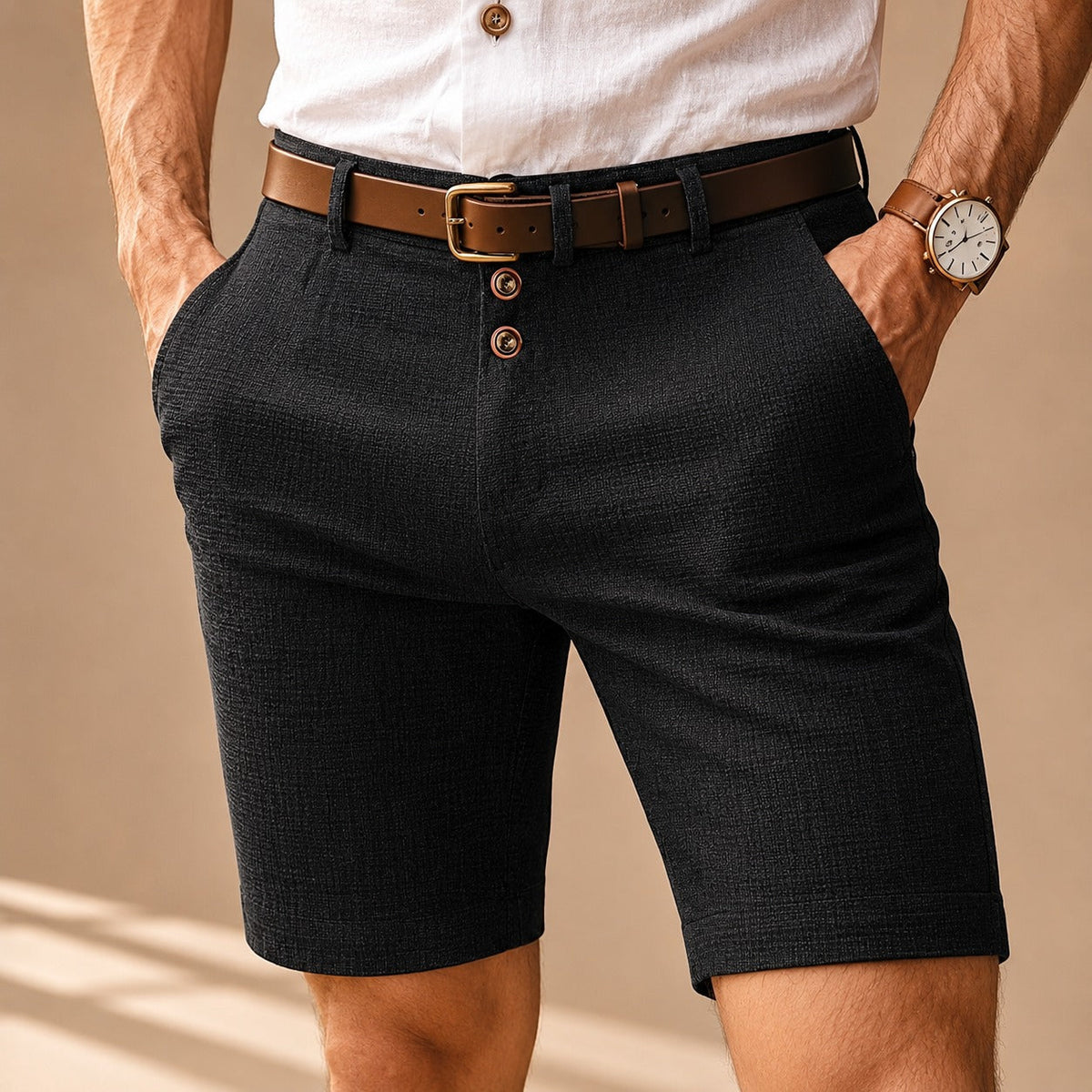 Herbie - Pantalones cortos casuales con botones
