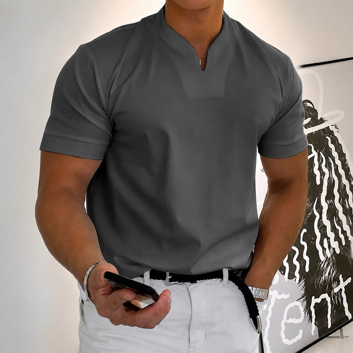 Jason - Camiseta de fitness para hombre de manga corta