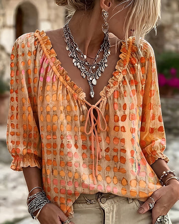 Candice - Blusa Elegante de Lunares