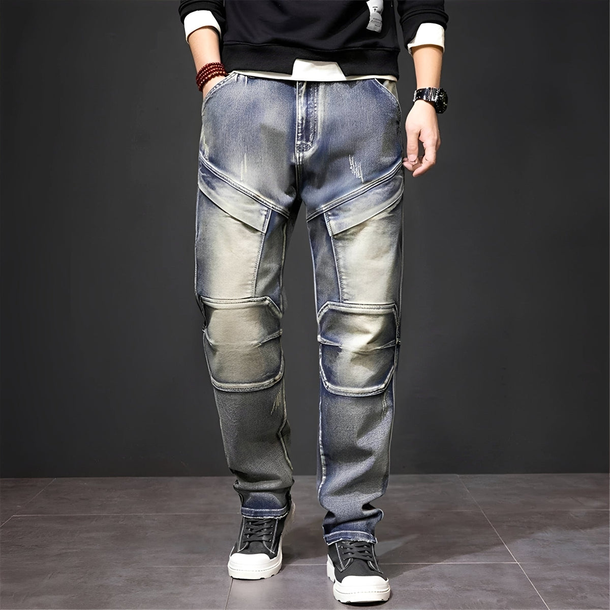 Myers - Jeans Rectos Desgastados con Estilo