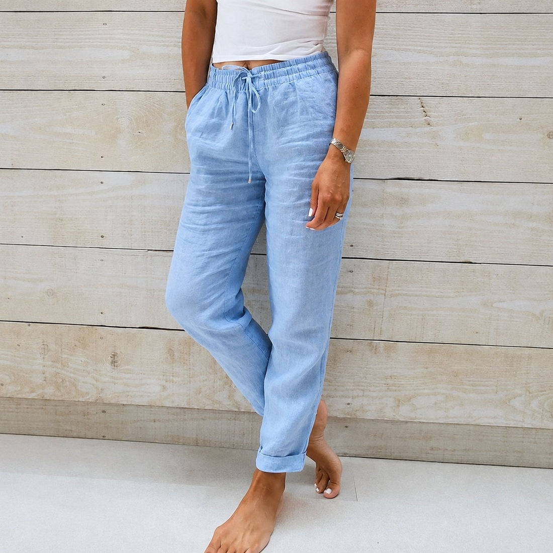 Stacy - Pantalón casual para mujeres de tela ligera