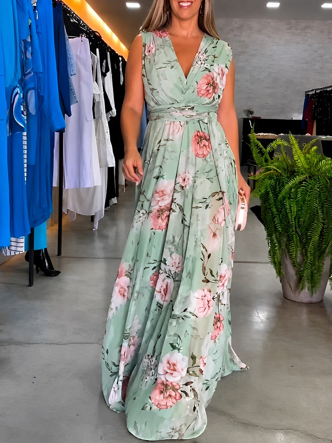 Hana - Vestido Casual Floral sin Mangas