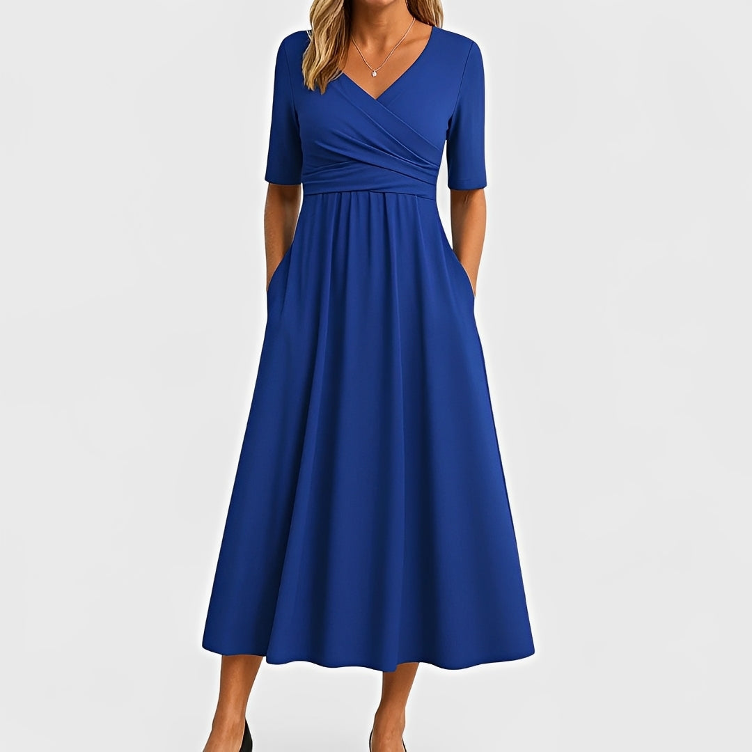 Piper - Vestido Midi de Manga Corta
