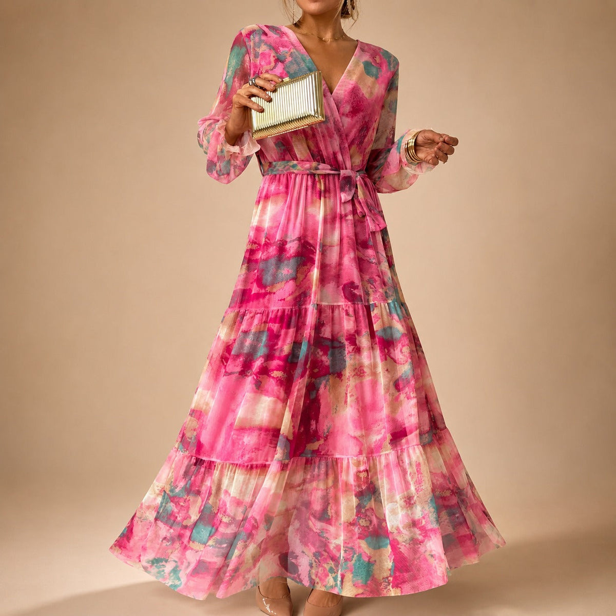 Carroll - Vestido Floral de Manga Larga