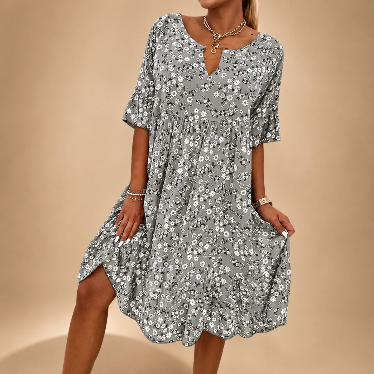 Lilian - Vestido Elegante Floral y Suelto