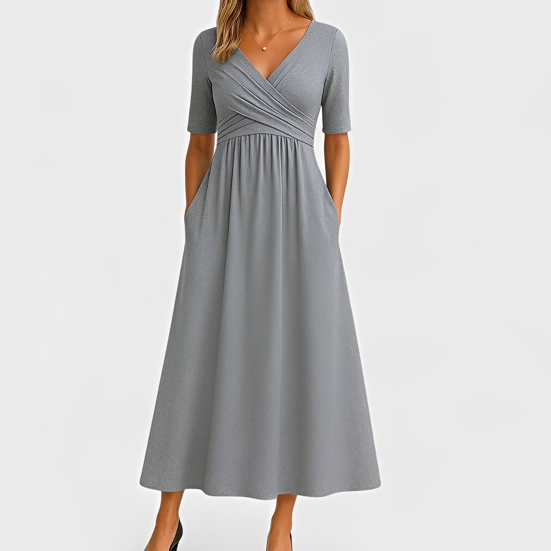 Piper - Vestido Midi de Manga Corta