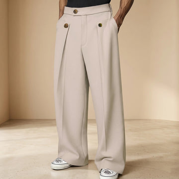 John - Pantalones Holgados y Estilosos de Cintura Alta