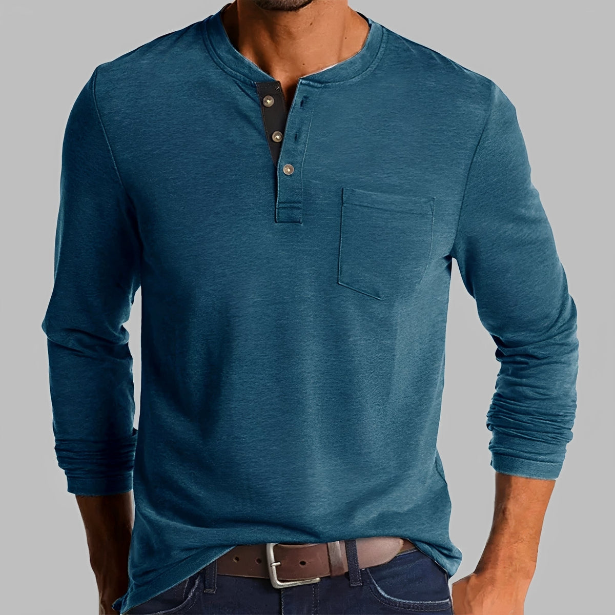 Dalton - Camisa Henley de Manga Larga