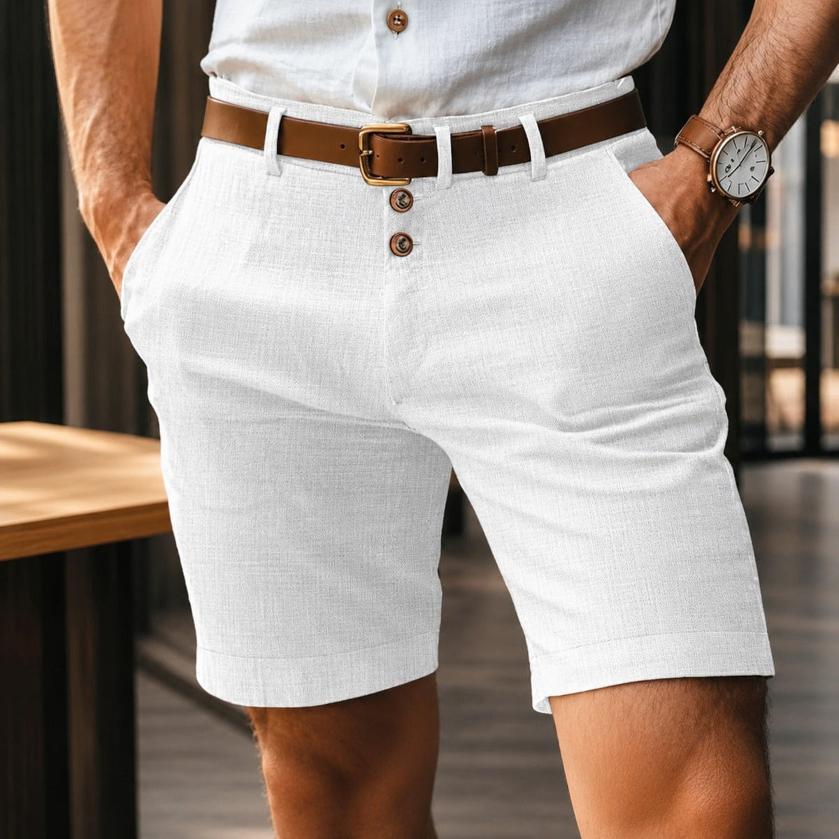 Herbie - Pantalones cortos casuales con botones