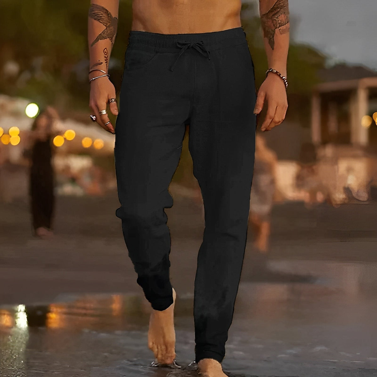 Pantalón casual para hombre - Corte holgado para verano, playa y vacaciones