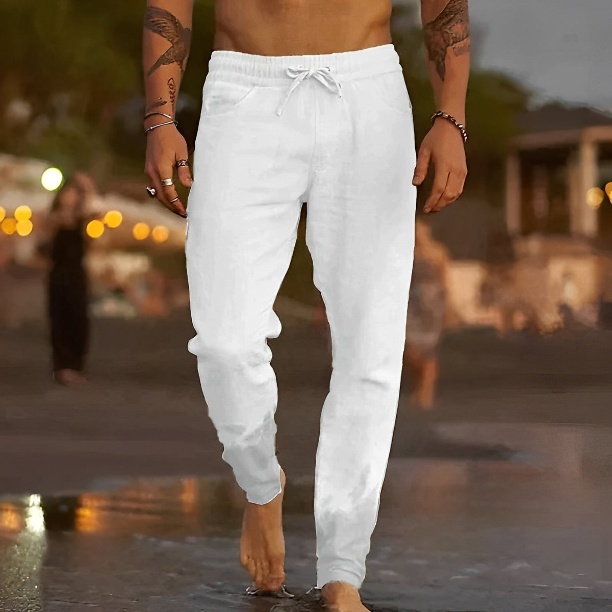 Pantalón casual para hombre - Corte holgado para verano, playa y vacaciones