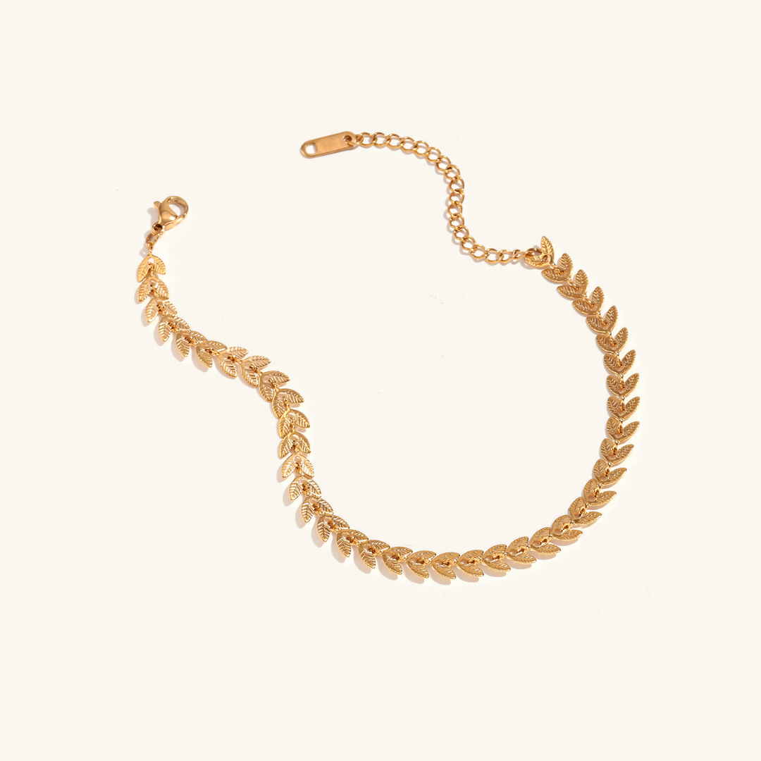 Delaida - Pulsera de oro con diseño de hoja