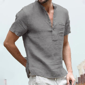 Korbin - Camisa Casual de Manga Corta para Hombre