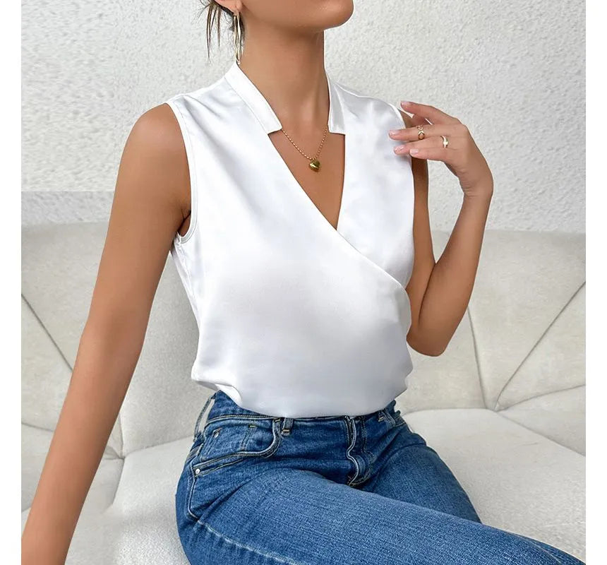 Alicia - Top liso sin mangas elegante
