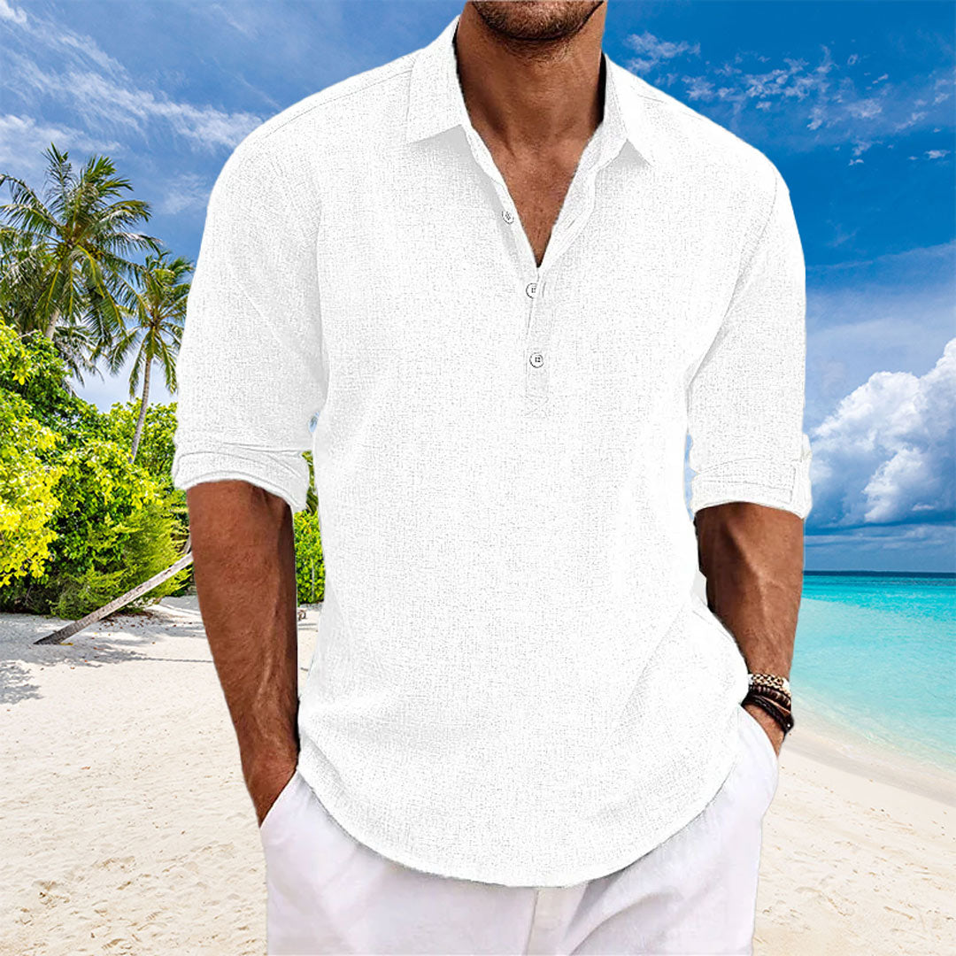 Reynold - Camisa Casual de Manga Larga para Hombre