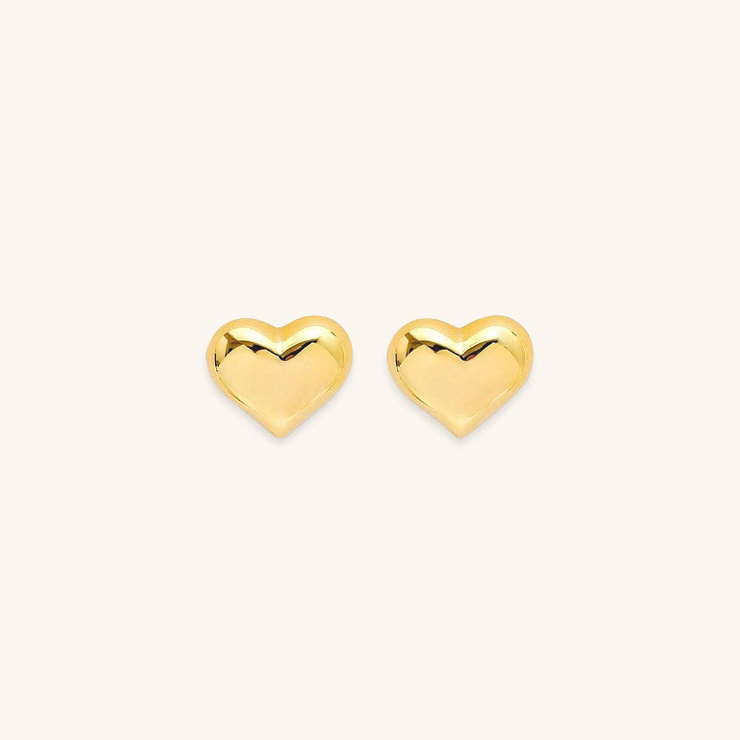 Mila – Pendientes en forma de corazón dorados