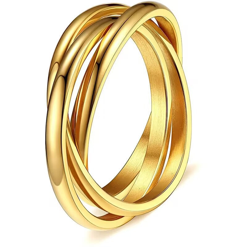 Sansen – Conjunto de anillos de tres anillos de acero de titanio