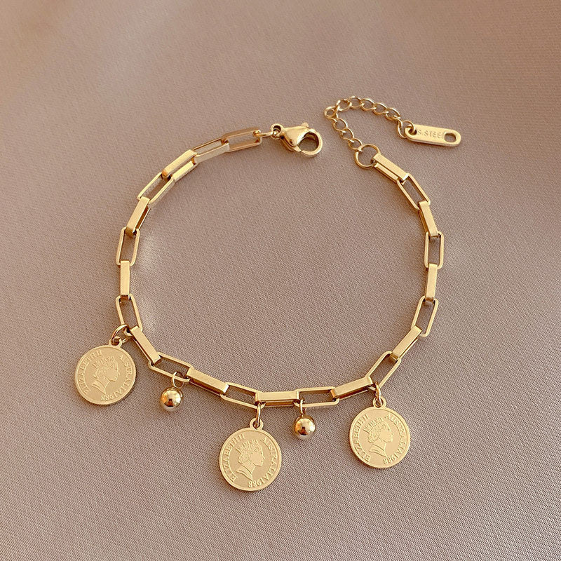 Maja – Pulsera Regulable con Monedas de Oro
