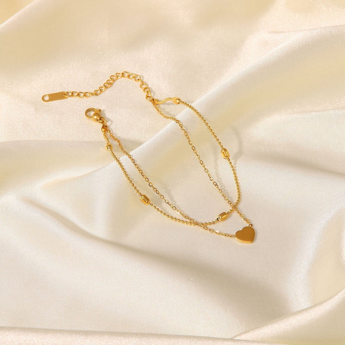 Rowena - Pulsera de tobillo con capas doradas