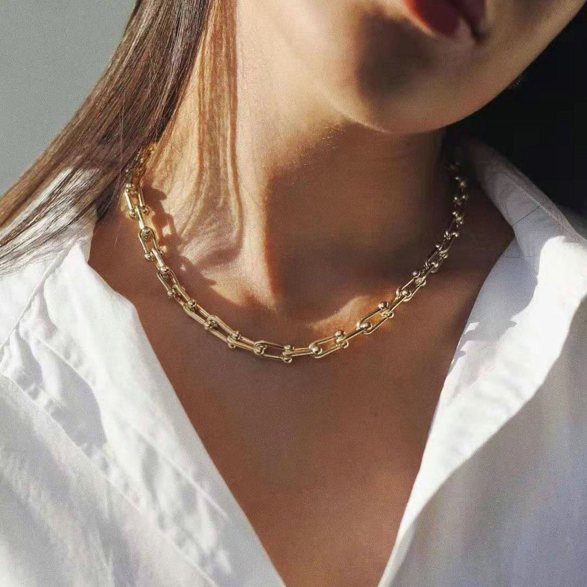 Collar de oro pesado en cascada