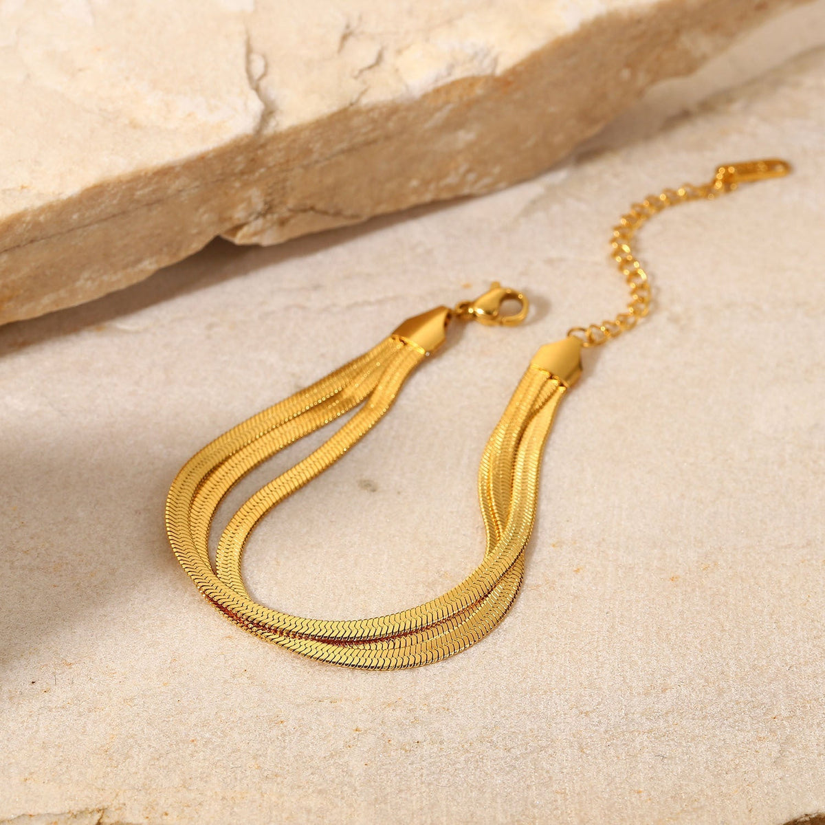 Abela - Pulsera de 3 capas en espiga