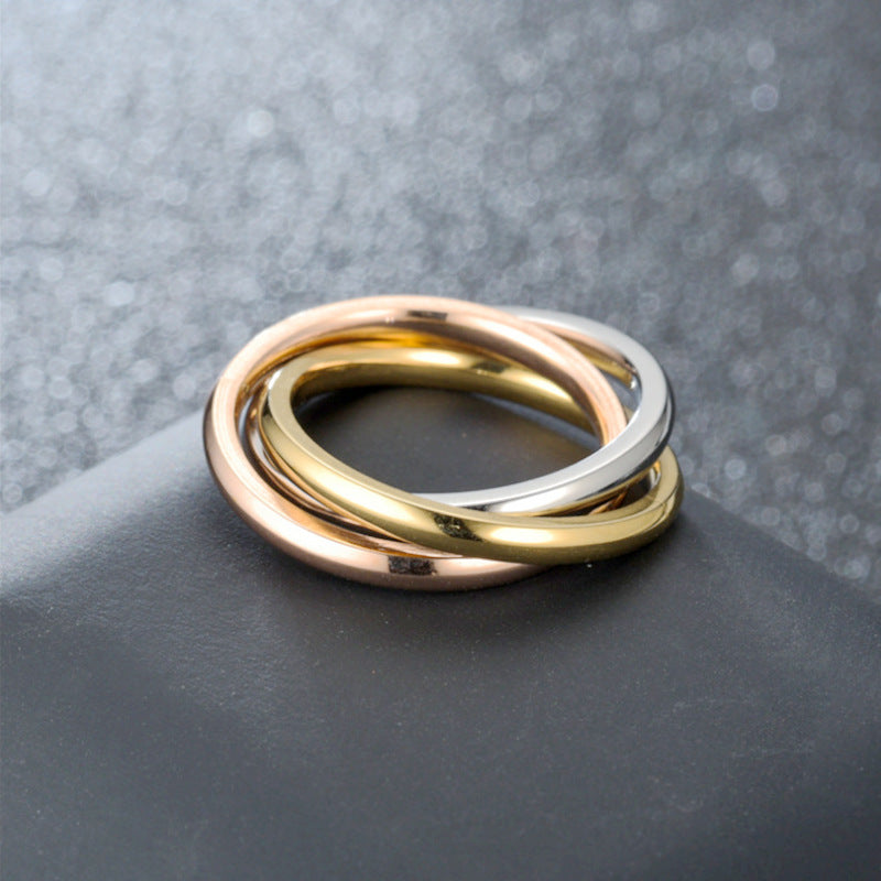 Sansen – Conjunto de anillos de tres anillos de acero de titanio