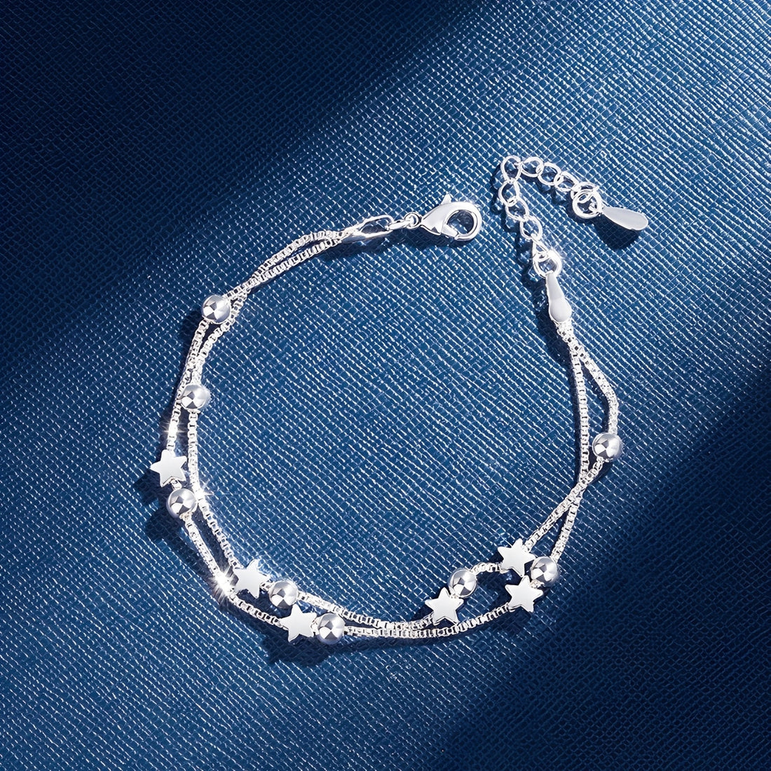 Yuna – Pulsera doble círculo estrella de estilo coreano