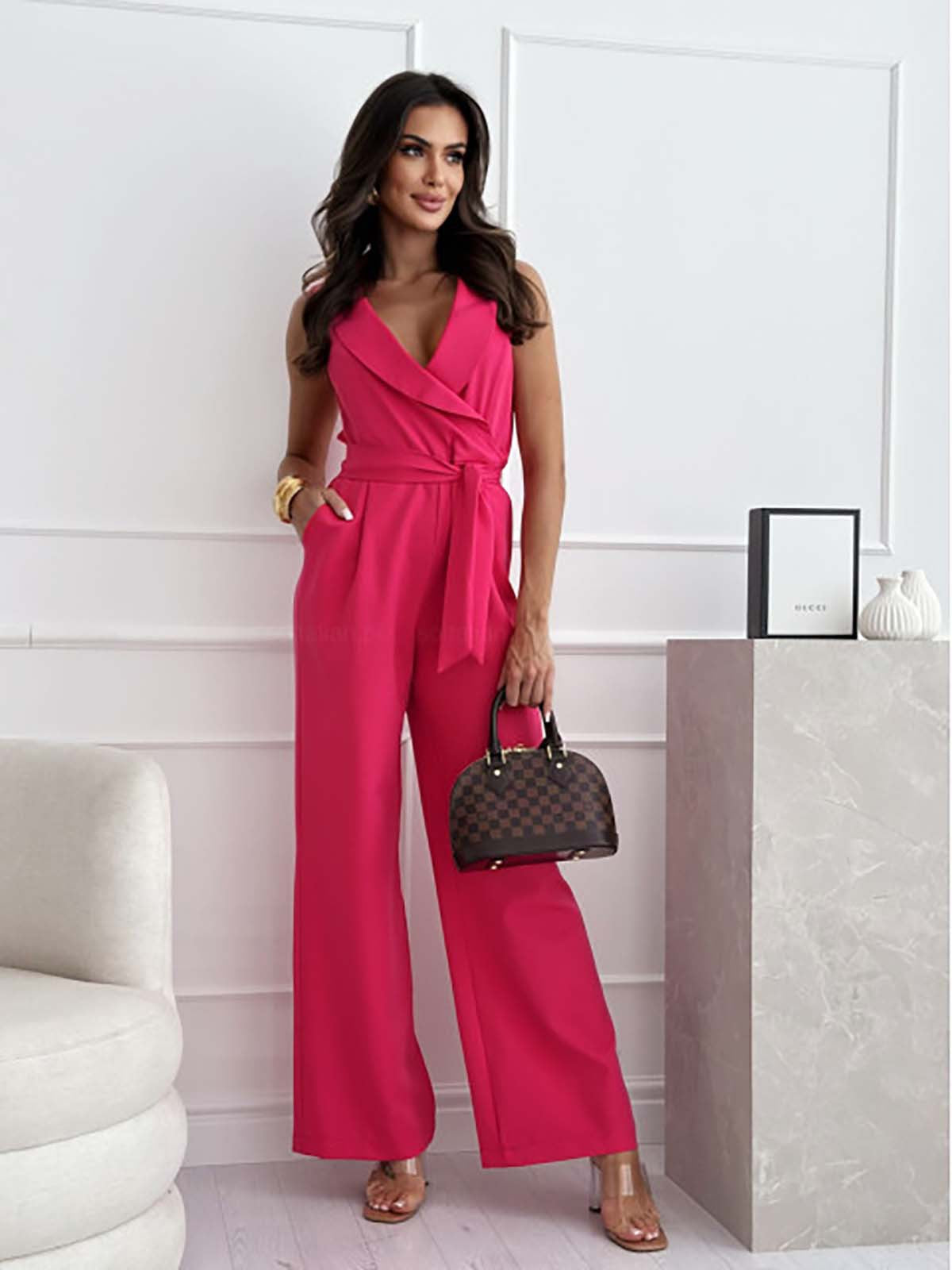 Jumpsuit sin mangas – Silueta refinada tela de calidad