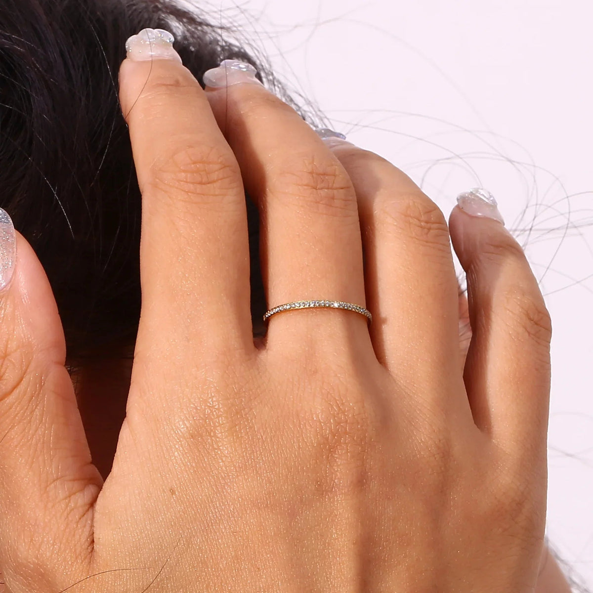 Zarra – Anillo pavé de oro brillante