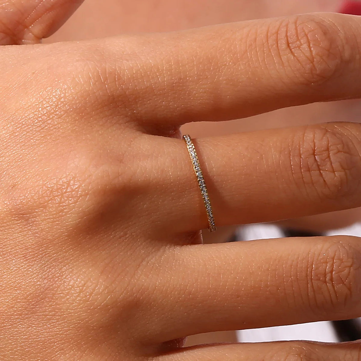 Zarra – Anillo pavé de oro brillante