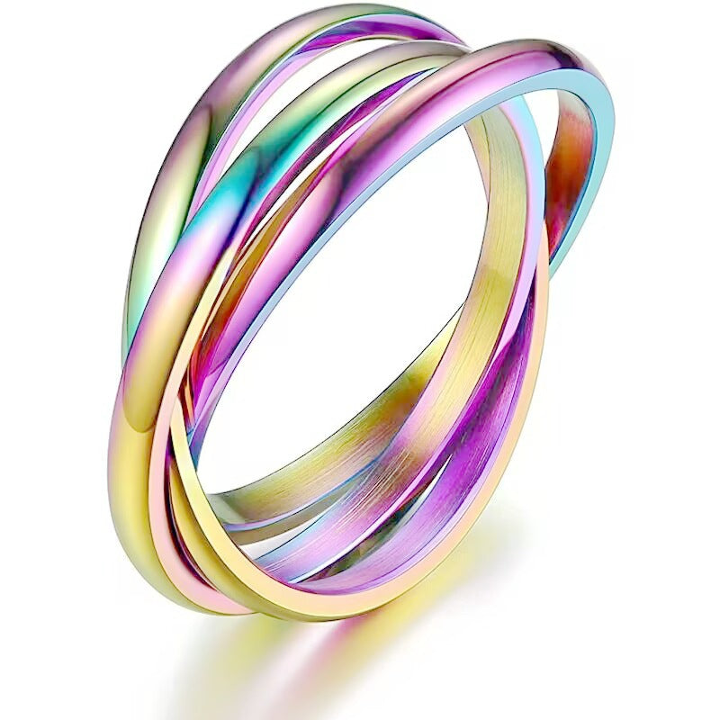 Sansen – Conjunto de anillos de tres anillos de acero de titanio